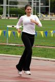 Sophia Bush streching her body at the tracks in Westwood to exercise for her next movie. Exercisign in tight black leggigns showing her ass.